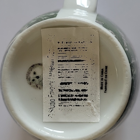 Great White Owl, Ceramic mug, bird lover, animal mug. Floral Theme. - Picture 4 of 11